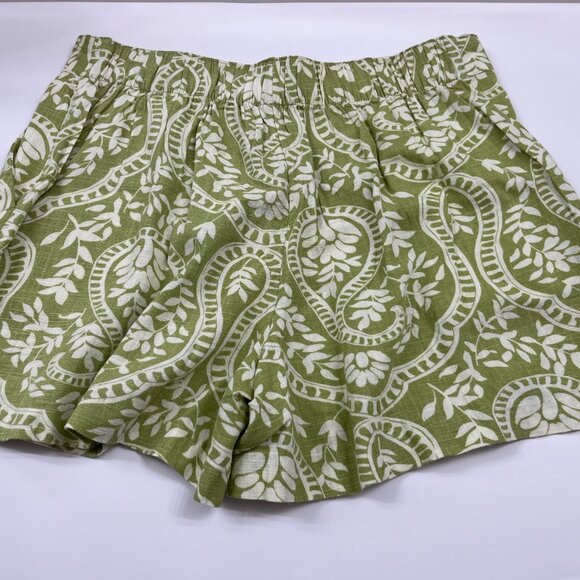 Industry Republic Green/White Magnified Paisley Shorts - Pull On - S/P - NWT - Picture 7 of 8